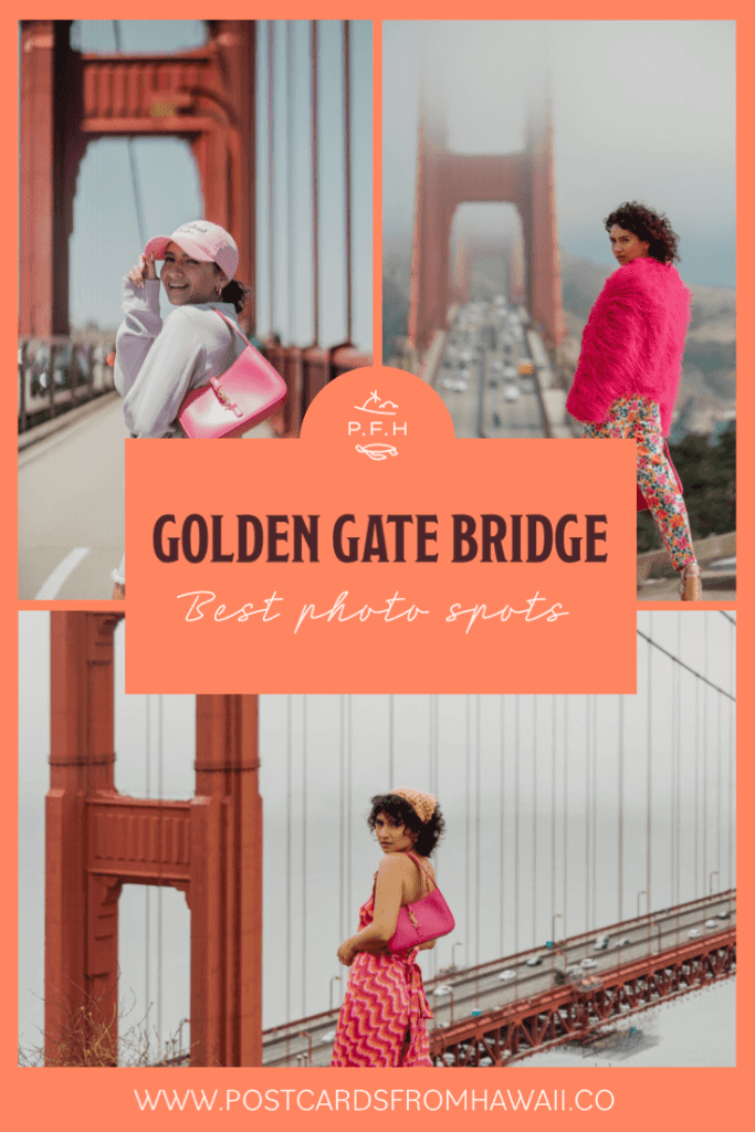 Postcards from Hawaii Travel & Lifestyle blog 8 OF THE BEST PLACES TO GET PHOTOS WITH THE GOLDEN GATE BRIDGE, Gabriella Wisdom, Golden Gate Bridge picture spot, Golden Gate Bridge photo spots, Golden Gate Bridge park, San Francisco, Golden Gate Overlook Pinterest