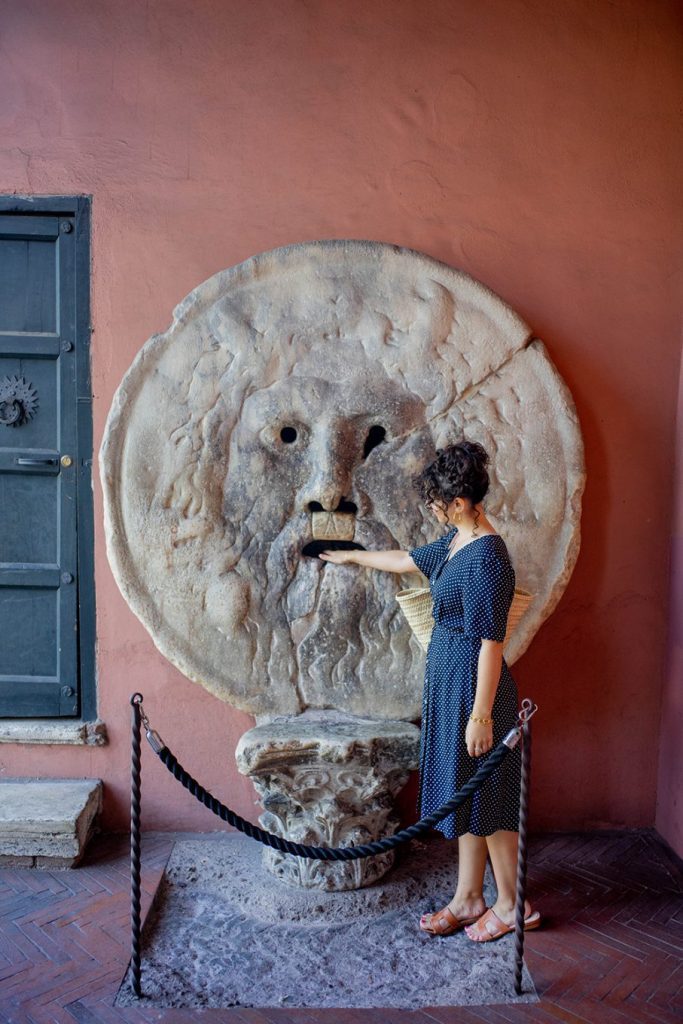 Postcards from Hawaii Travel and Lifestyle Blog Gabriella Wisdom 14 best places in Rome to take photos, Rome Instagram & TikTok Guide Mouth of Truth La Bocca Della Verità